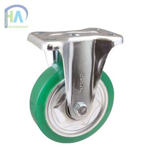 Bánh xe IFJ150 PU thép xanh tĩnh cao cấp