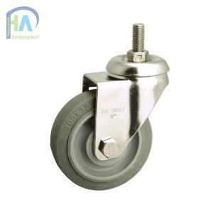 Bánh xe INOX IFXR100 cao su nhiệt xám vít cao cấp