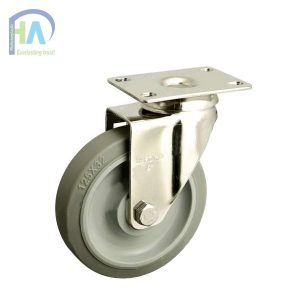 Bánh xe INOX IFXR125 cao su nhiệt xám quay giá rẻ