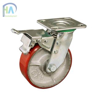 Bánh xe BIK150 PU gang khóa 2 cao cấp
