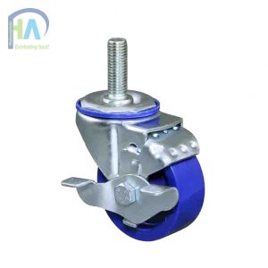 Bánh xe HB65 nhựa xanh vít khóa giá rẻ