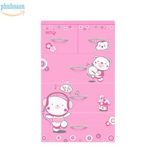 Tủ nhựa hita họa tiết gấu hồng giá cực hấp dẫn
