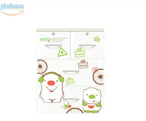 Tủ nhựa Hita họa tiết gấu trắng HT chất lượng cao