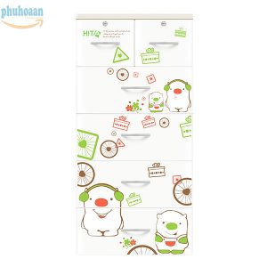 Tủ nhựa Hita họa tiết gấu trắng HT cao cấp